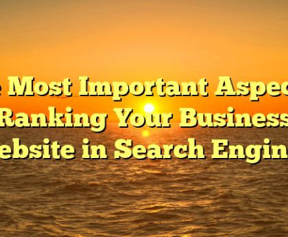 The Most Important Aspect of Ranking Your Business Website in Search Engines