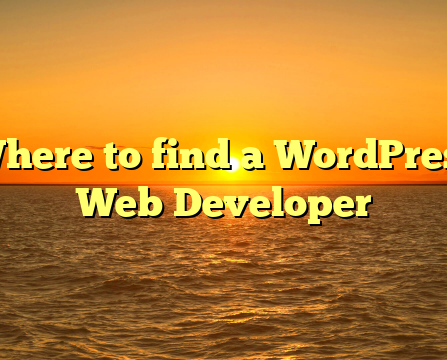 Where to find a WordPress Web Developer